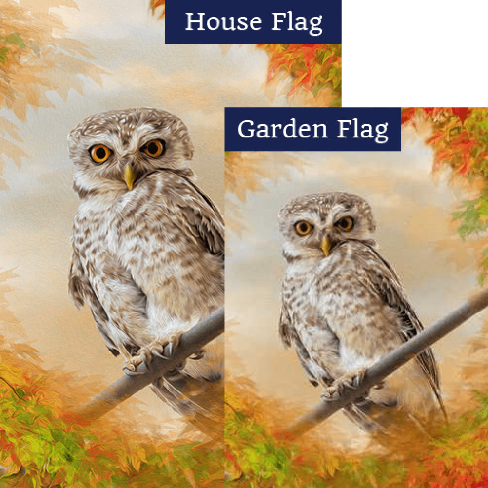 "Owl" See You In The Fall Flags Set (2 Pieces)