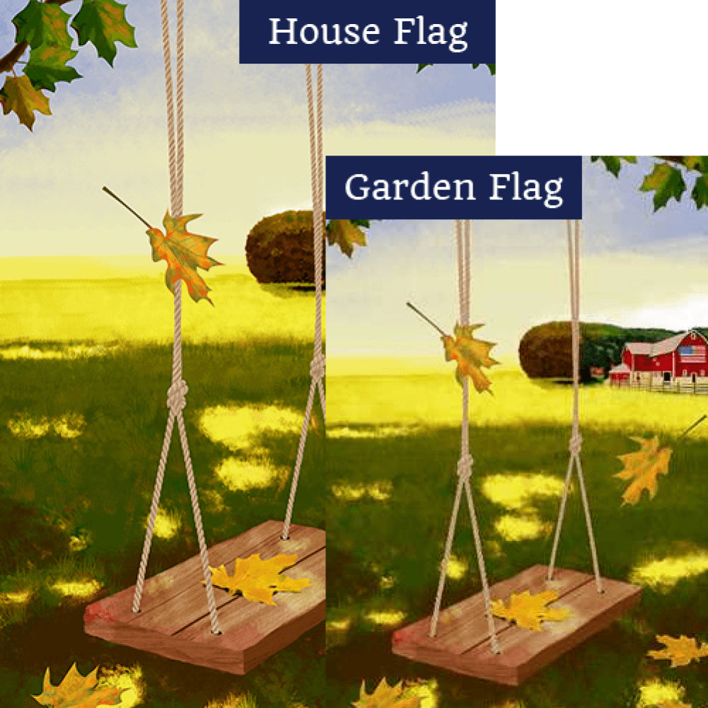 Country Swinging In Fall Flags Set (2 Pieces)
