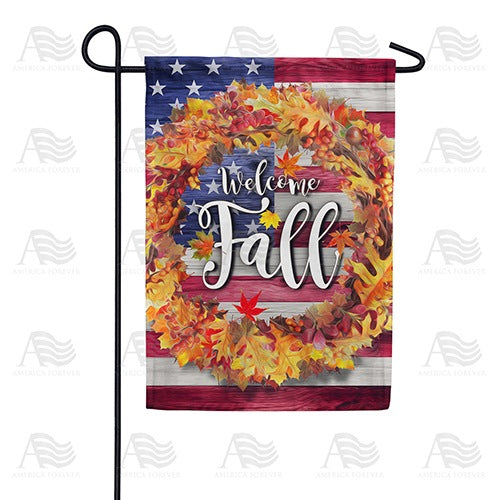 Patriotic Fall Welcome Double Sided Garden Flag