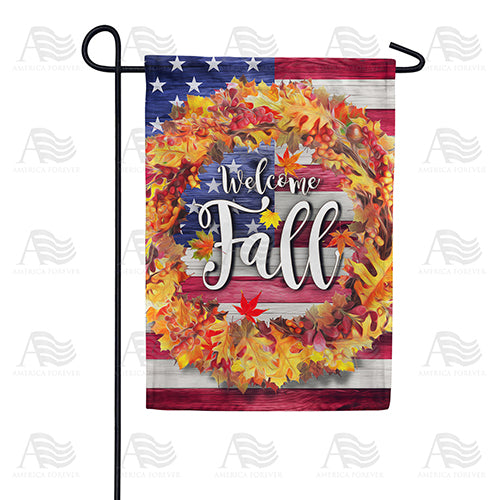 Patriotic Fall Welcome Double Sided Garden Flag