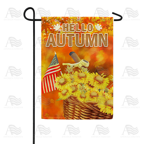 Autumn Flowers Bike Basket Double Sided Garden Flag