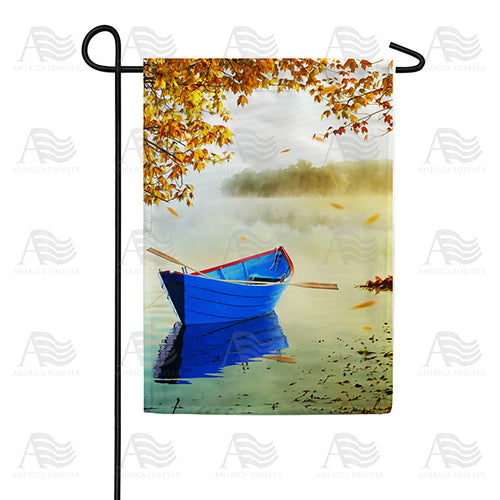 Fall Morning At Lake Double Sided Garden Flag