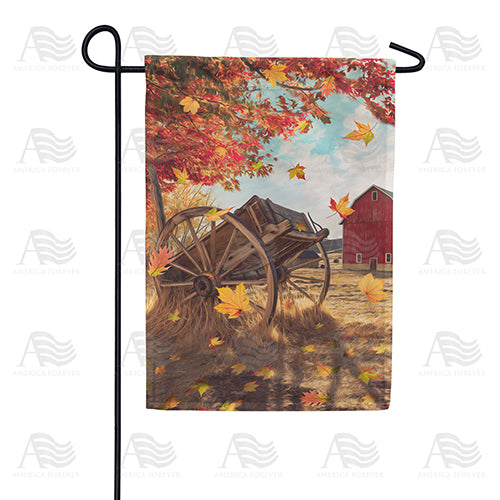 Old Wooden Farm Cart Double Sided Garden Flag