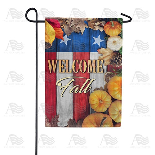 Stars And Stripes Fall Welcome Double Sided Garden Flag
