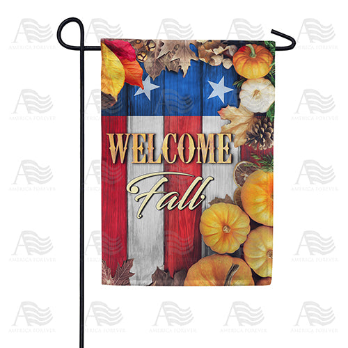 Stars And Stripes Fall Welcome Double Sided Garden Flag