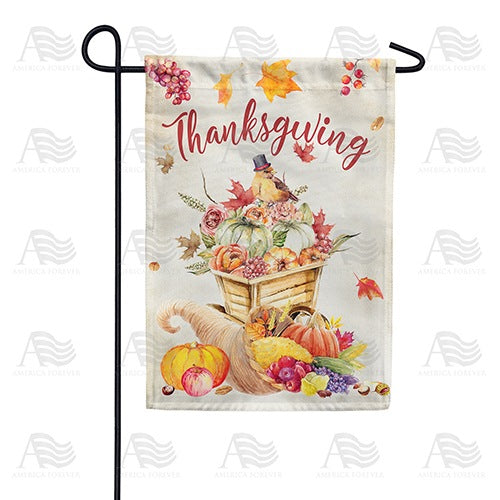 Thanksgiving Watercolor Double Sided Garden Flag