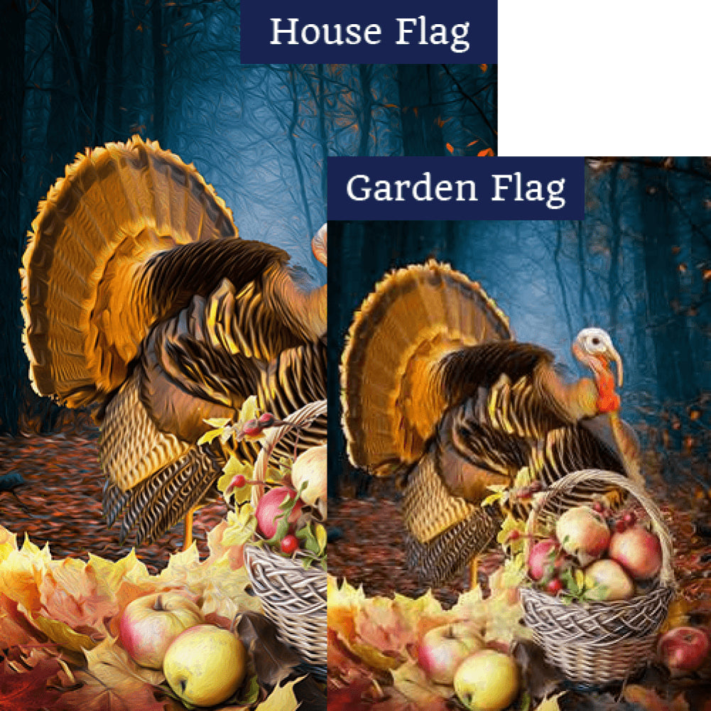 Turkey And Apple Basket Flags Set (2 Pieces)