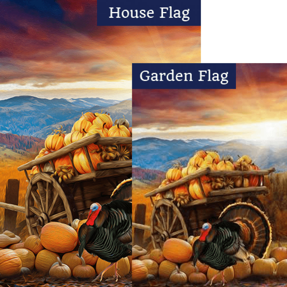 Day's End Pumpkin Harvest Flags Set (2 Pieces)