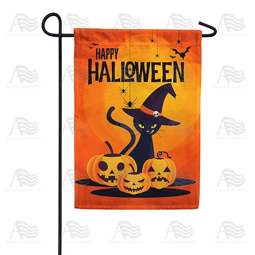 Sassy Halloween Kitty Double Sided Garden Flag