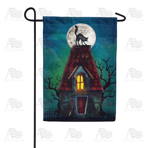 The Witch's Cat Double Sided Garden Flag
