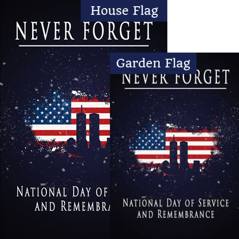 Never Forget Double Sided Flags Set (2 Pieces)