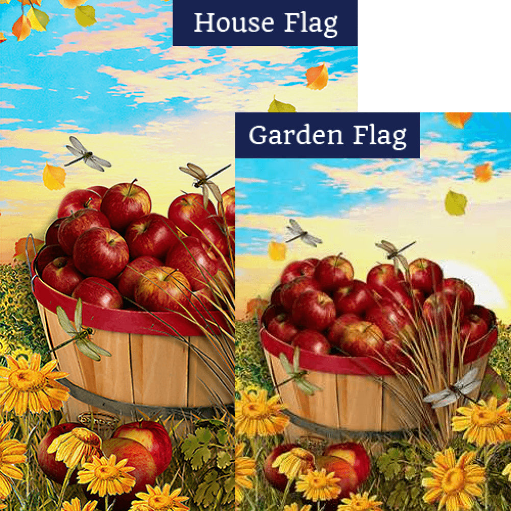 Apples And Dragonflies Double Sided Flags Set (2 Pieces)