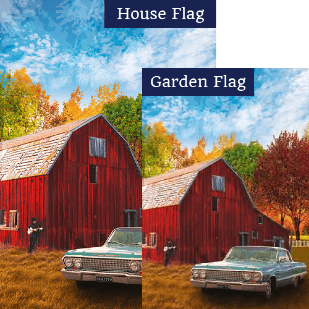 Pickin' At The Barn Double Sided Flags Set (2 Pieces)