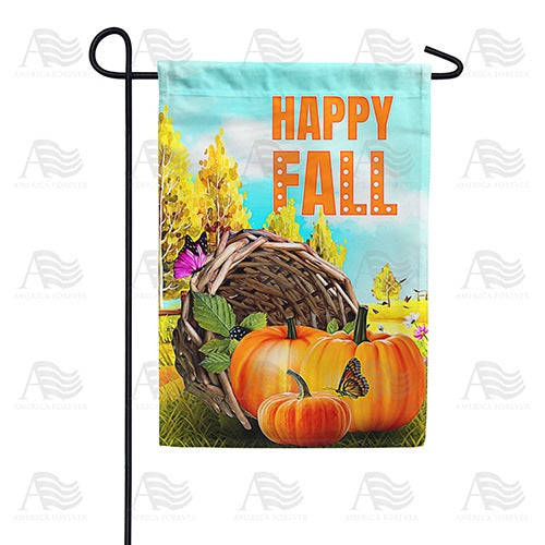 Fall Wicker Basket Double Sided Garden Flag