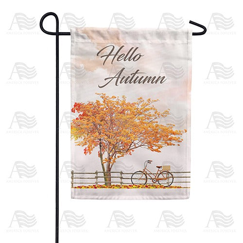 Autumn Breeze Bike Ride Double Sided Garden Flag