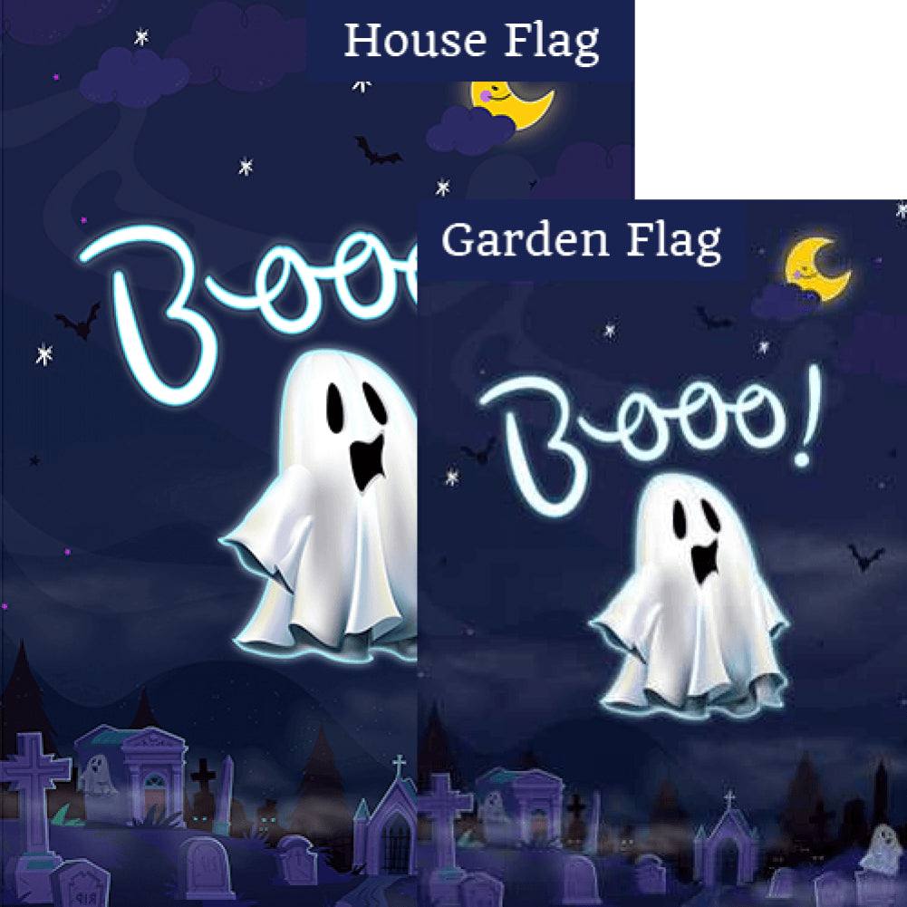 Ghostly Cemetery Double Sided Flags Set (2 Pieces)