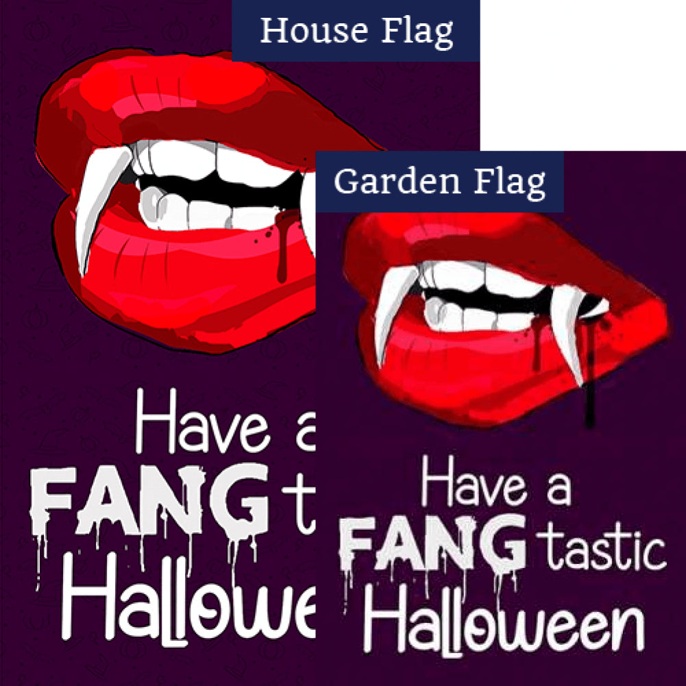 Fangtastic Halloween Double Sided Flags Set (2 Pieces)