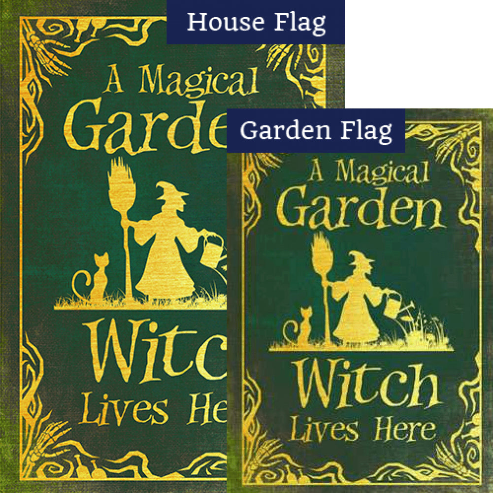 Garden Witch Double Sided Flags Set (2 Pieces)