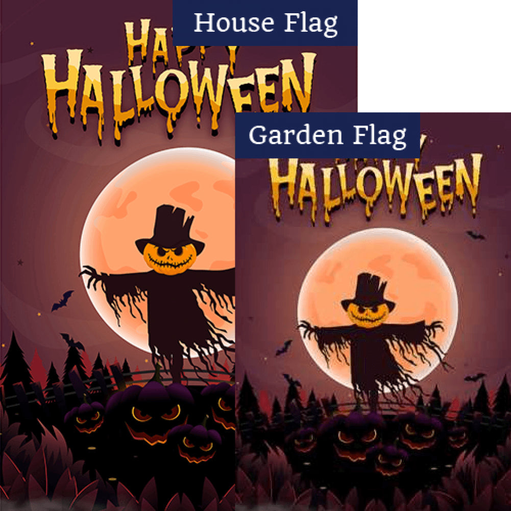 Eerie Pumpkin Patch Double Sided Flags Set (2 Pieces)
