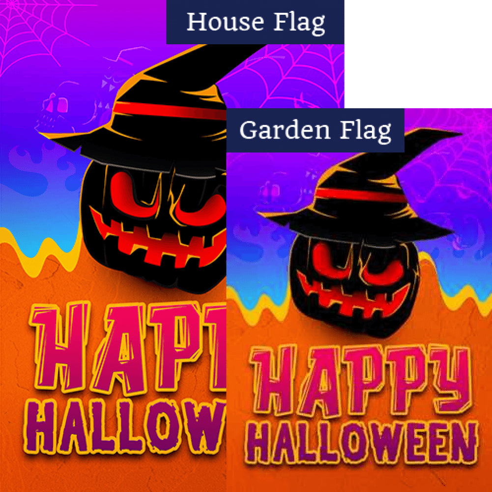 Sinister Pumpkin Double Sided Flags Set (2 Pieces)