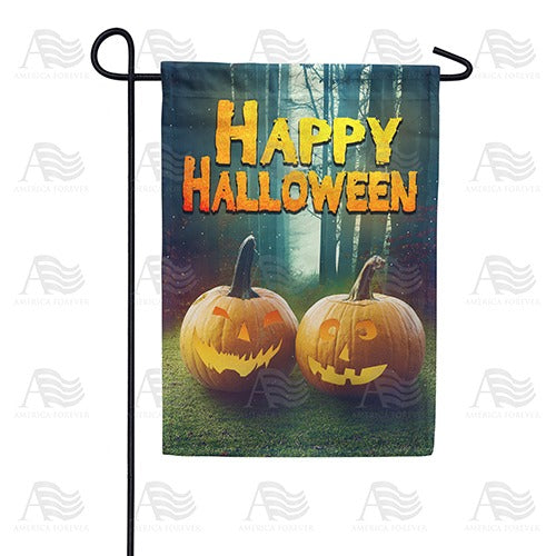 Pumpkins In Woods Double Sided Garden Flag