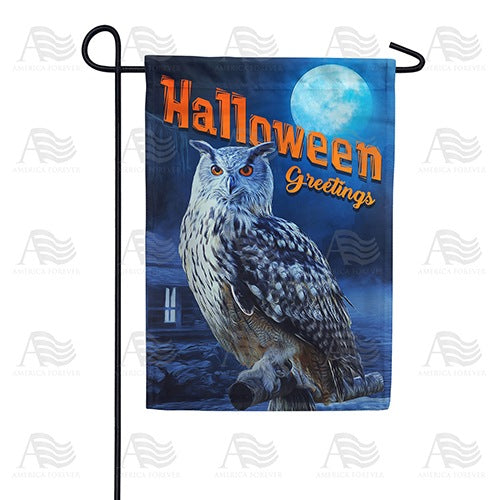 Owloween Greetings Double Sided Garden Flag