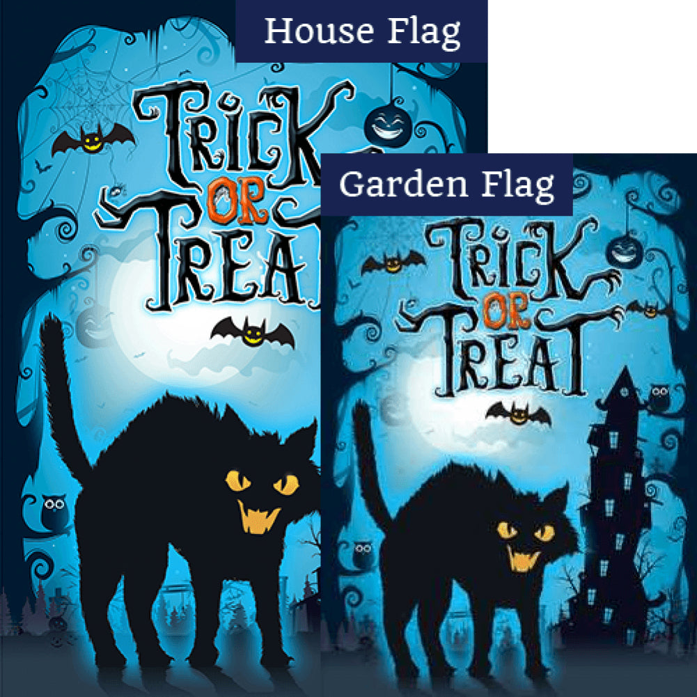 Frightening Feline Double Sided Flags Set (2 Pieces)