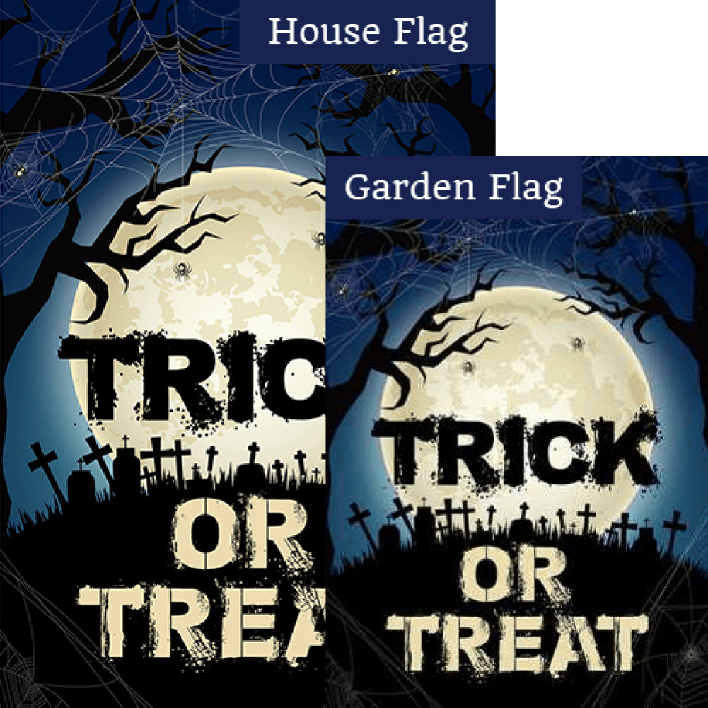 Spooky Graveyard Double Sided Flags Set (2 Pieces)