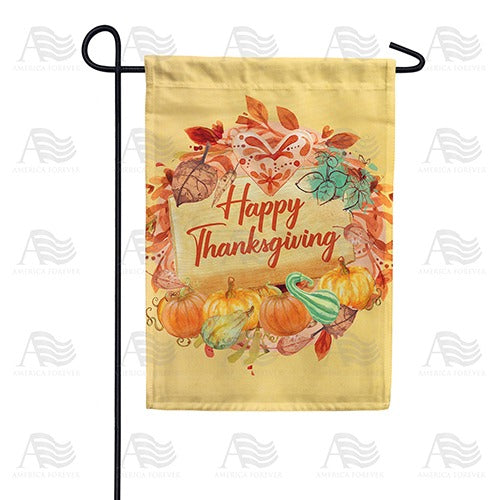 Thanksgiving Love & Gourds Double Sided Garden Flag