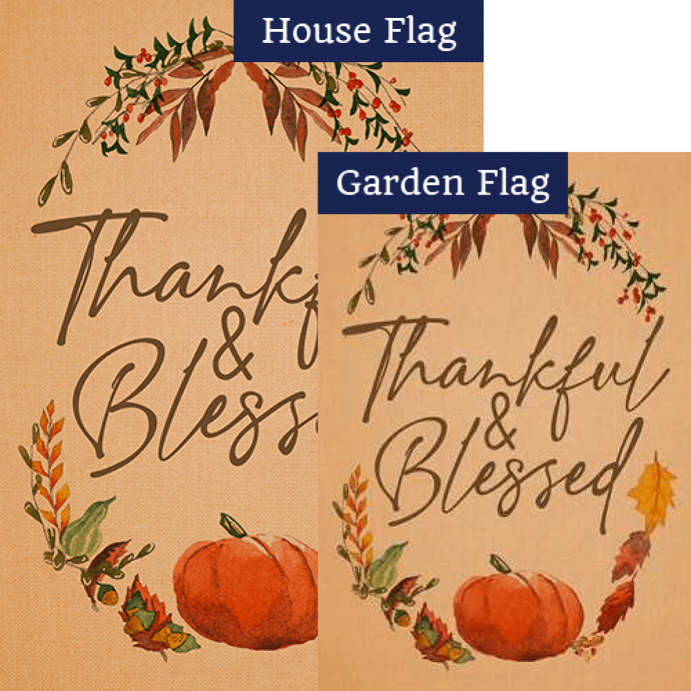 Thankful & Blessed Pumpkin Flags Set (2 Pieces)