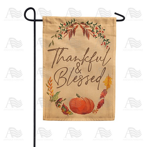 Thankful & Blessed Pumpkin Double Sided Garden Flag