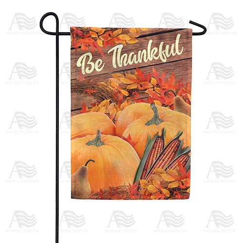 Be Thankful Pumpkin Double Sided Garden Flag
