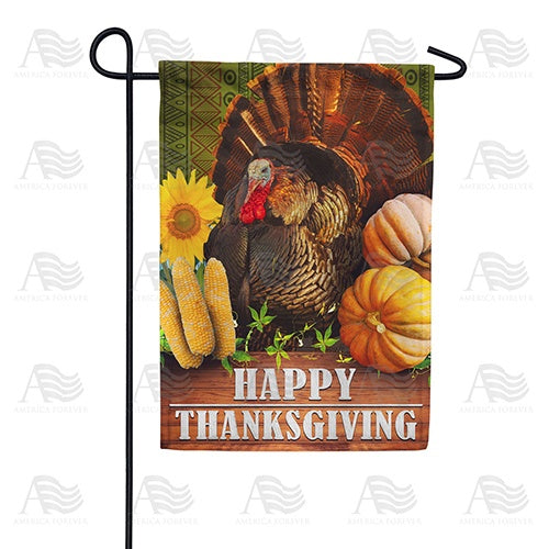 America Forever Thanksgiving Turkey Double Sided Garden Flag
