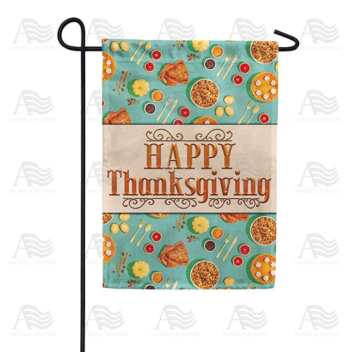 Thanksgiving Foods Double Sided Garden Flag