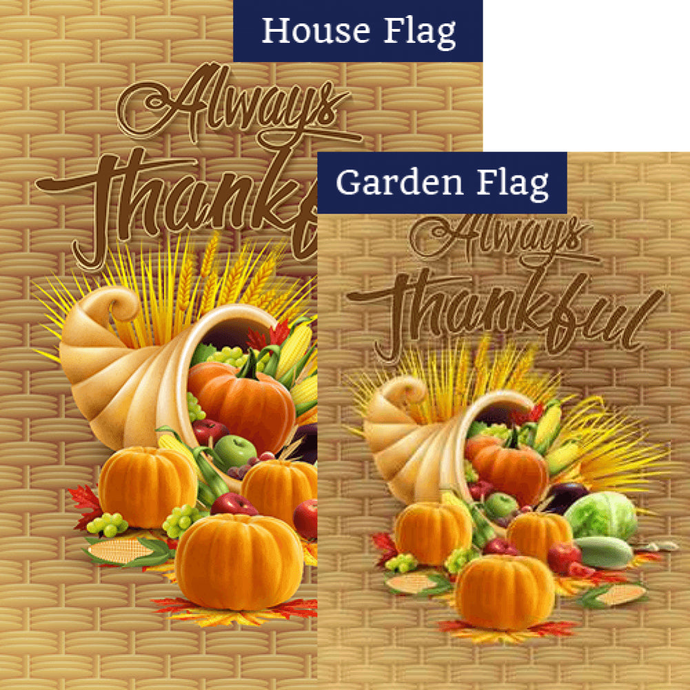 Always Thankful-Basket Weave Flags Set (2 Pieces)