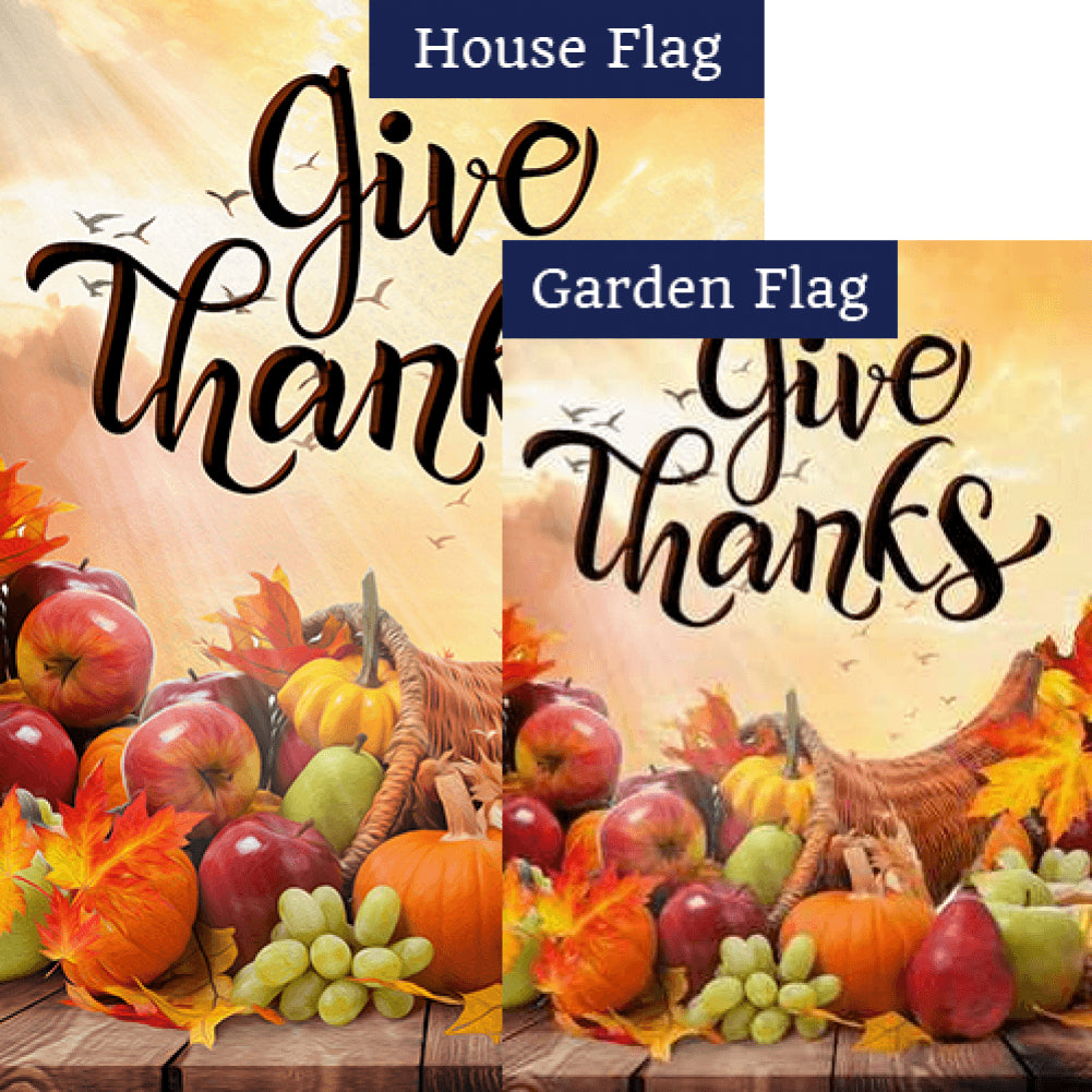 Give Thanks For Lord's Food Flags Set (2 Pieces)