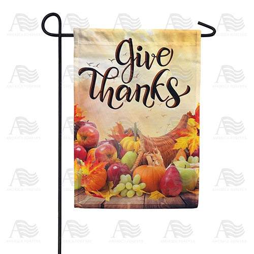 Give Thanks For Lord's Food Double Sided Garden Flag