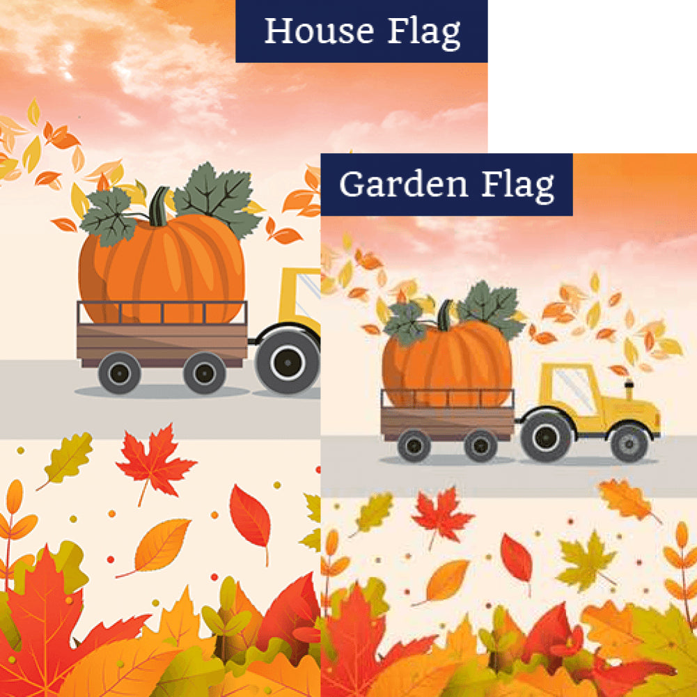 Big Pumpkin Harvest Flags Set (2 Pieces)