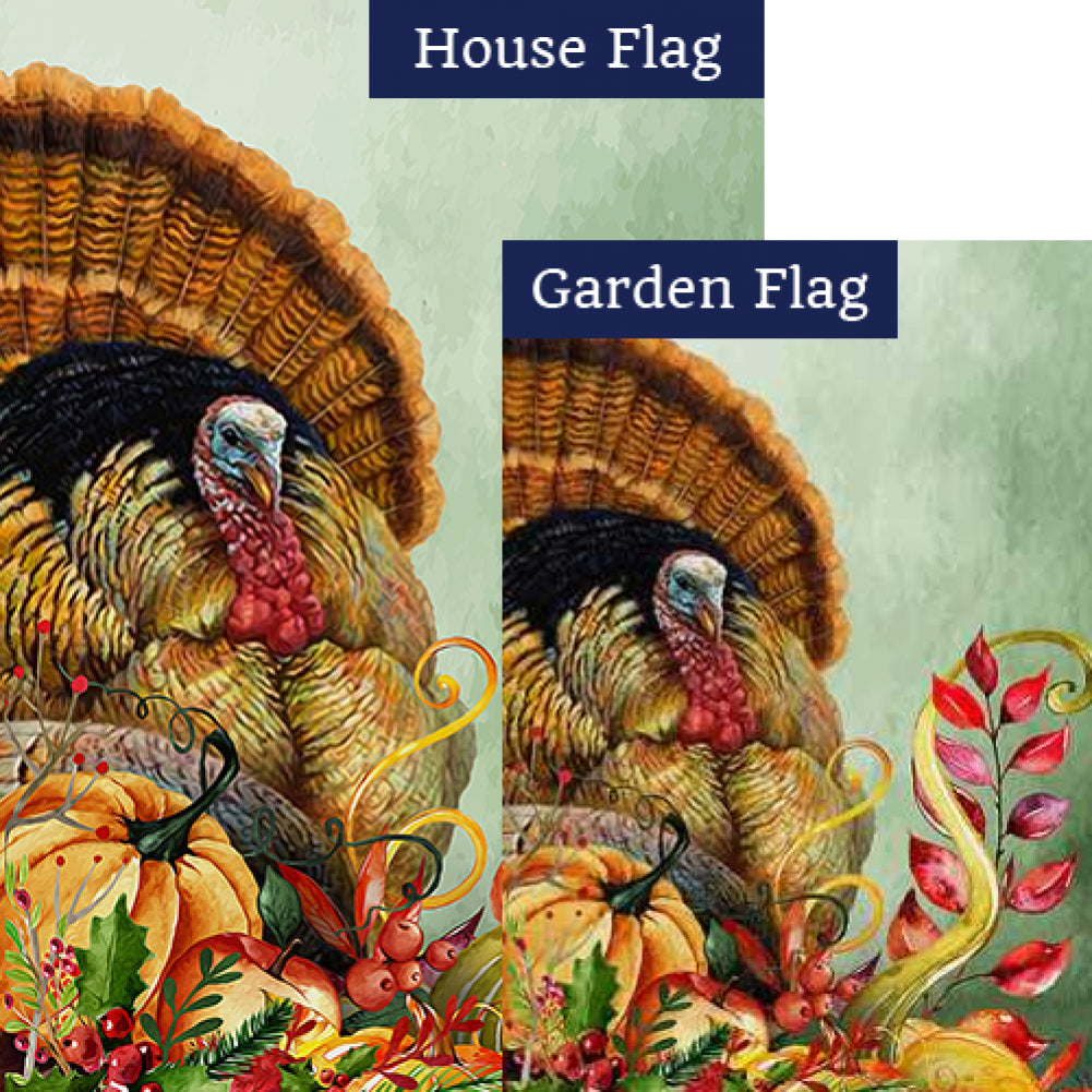 Turkey Harvest Double Sided Flags Set (2 Pieces)