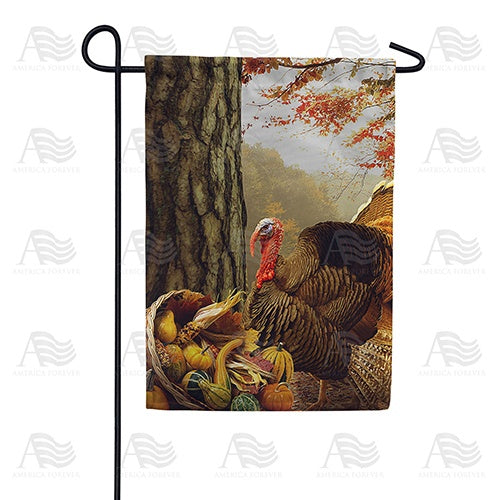 Turkey With Cornucopia Double Sided Garden Flag