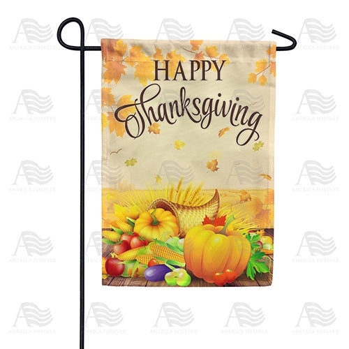 Sunny Thanksgiving Greeting Double Sided Garden Flag