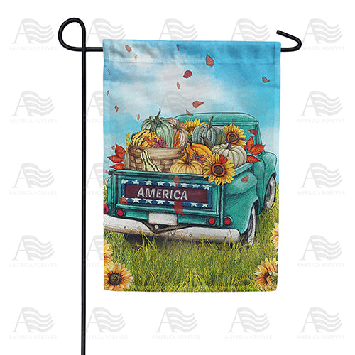 Truck Bed Of Fall Harvest Double Sided Garden Flag