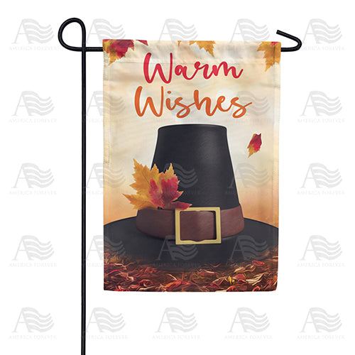 Pilgrim Hat In Leaves Double Sided Garden Flag