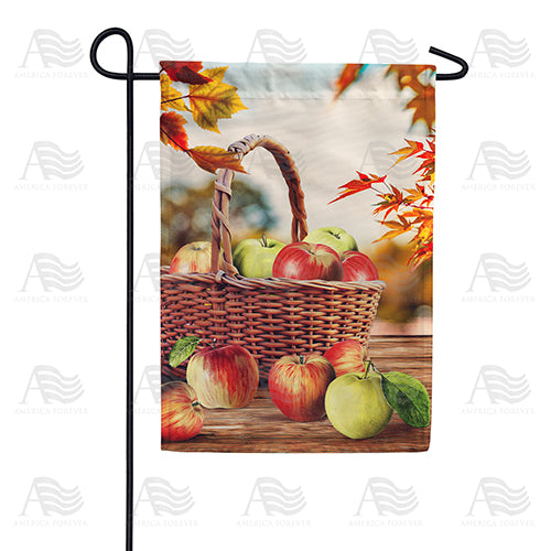 Wicker Basket Of Apples Double Sided Garden Flag