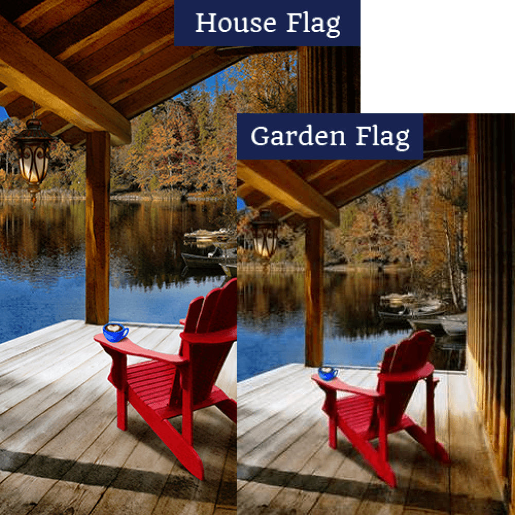 Fall Lake Solitude Double Sided Flags Set (2 Pieces)
