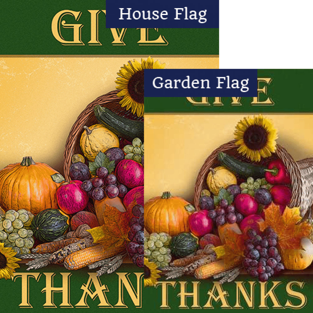 Cornucopia Runneth Over Double Sided Flags Set (2 Pieces)