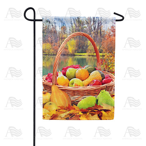 Fall Bountiful Basket Double Sided Garden Flag