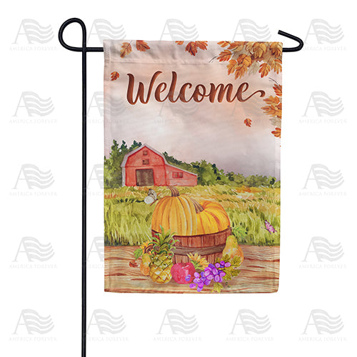 Fall Farm Painting Double Sided Garden Flag