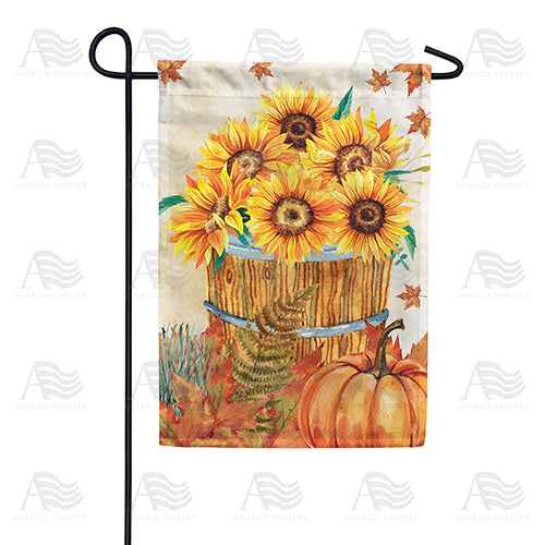 Basket Of Sunflowers Double Sided Garden Flag