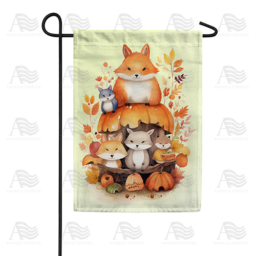 Cute Fall Critters Double Sided Garden Flag